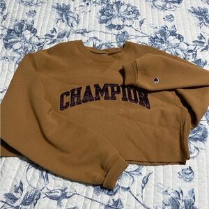 Champion Tan Cropped Sweatshirt